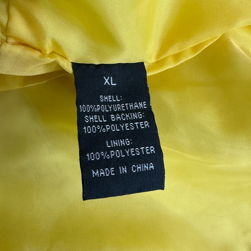 Baccini | Yellow Peplum Faux Leather Jacket | Moto Style | XL - Picture 5 of 6